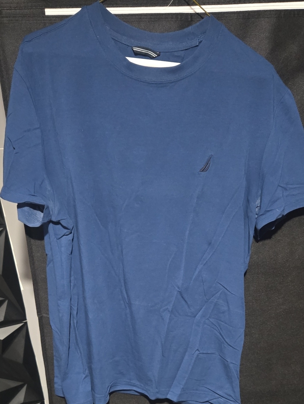 Nautica Short Sleeve Crew Tee in Deep Blue with Embroidered Logo